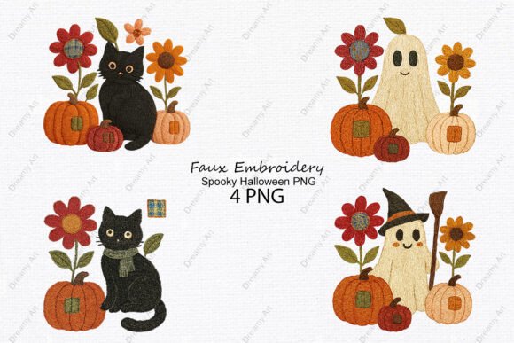 Faux Embroidery Spooky Halloween PNG Review