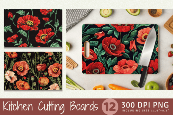 Poppy Flowers Embroidery Cutting Boards: A Designer’s Review