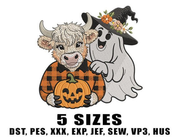 Review: Fall Cow Ghost Embroidery for Holiday Sales