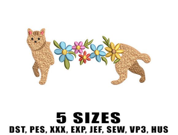 Review: Floral Cat Embroidery Designs for Small Business Merch