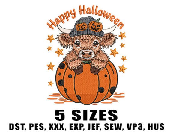 Review: Highland Cow Pumpkin Embroidery Designs