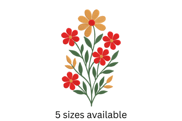 Review: Red Yellow Floral Embroidery Design
