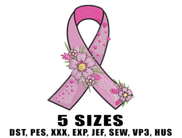 Reviewing Floral Pink Ribbon Embroidery Design