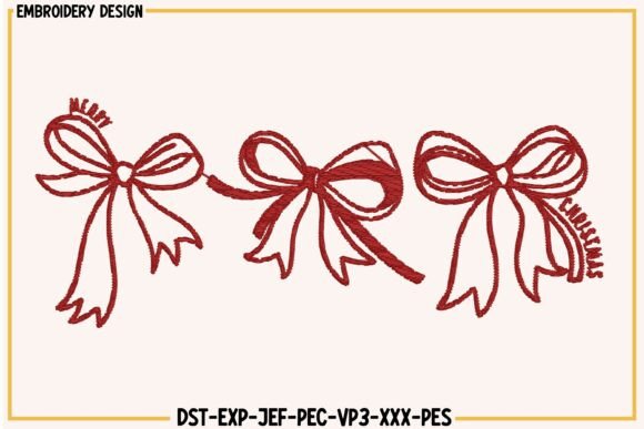 Reviewing the Merry Christmas Bow Embroidery Design