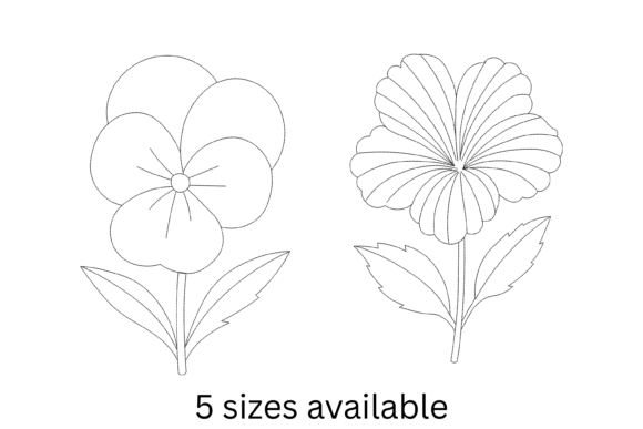 Reviewing Two Flower Outline Embroidery Design for Etsy